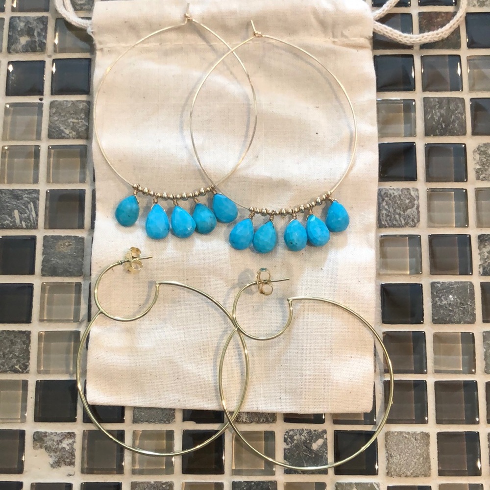 Gold and turquoise earring bundle